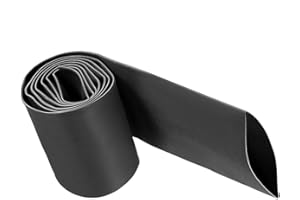 Unifizz Gaine thermorétractable 40 mm de diamètre 66 mm de largeur plate Ratio 2 : 1 Tube rétractable Manchon pour câble 1 m - Noir