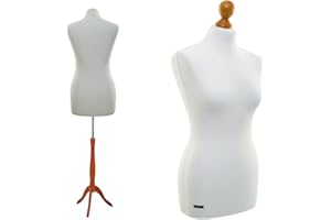 LUCCESI Schneiderpuppe | zum Probierpreis! | Größen S - XL (Female ♀) | Torso Size: M/L (38-40) | Wechselbezug Creme-Weiss | Standfuss Calvados | Damen - Schaufensterpuppe