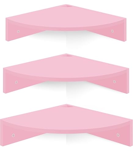 Homode Hoekplank wandmontage, set van 2 zwevende hoekplanken met koordgat voor luidspreker, kabelbox, 2 niveaus houten hangende opbergplank voor badkamer woonkamer slaapkamer, wit