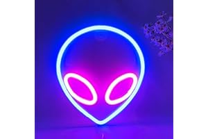 YUEYYNS Extraterrestre Signs Extraterrestre Enseigne au Néon USB ou Alimenté par Batterie LED Extraterrestre Chambre à Coucher Festive Kids Playground Party Bar Décorations au Néon de Noël