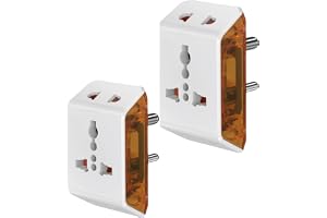 3-Pin Multiplug Travel Adapter with Universal Socket, Supports 2-Pin and 3-Pin Plugs, for Smartphones, Laptops and Other Devi