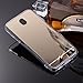 Produktbild Samsung Galaxy J5 2017 Hülle,Samsung Galaxy J5 2017 TPU Hülle Spiegel,Leweiany Kreativ Make Up Mirror Spiegel Muster Glänzend Shiny Kristall Klar Durchsichtig Transparente Hülse HandyTasche Strass Rahmen Slim TPU und PC Handy Gehäuse Hülle Premium Protector Shell Slim Etui Schale Bumper Luxus Dame Mädchen Frau Schutzhülle Hardcase Hart Hülle Handyhülle Etui Case für Samsung Galaxy J5 2017 Silikon Backcover Tasche Case Spiegel Hülle Mirror Effect - Gold