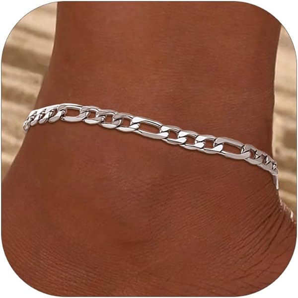 ChainsHouse Chaine De Cheville Femme Acier Inoxydable [Corde] Bracelet Cheville Torsadé Maille 22 Cm 3mm Bracelet Pied Entrelacé Fille Chaîne Pied Plage Ete Vacanvce