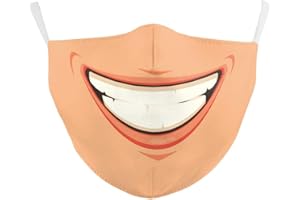Youning 3D Mundschutz Multifunktionstuch Damen Herren Clown Ugly Lustig Lippen 3D Mund und Nasenschutz Waschbar Wiederverwendbar Mundschutz mit Motiv Weihnachten