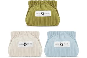 Aucuu 3PCS Bolsa de Almacenamiento de Pana, Mini Bolsa de Maquillaje, Organizador de Pana Elástica Portátil de Viaje, Organizador de Corbatas Elásticas de Pana