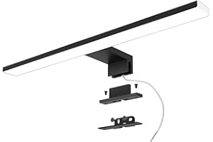 Azhien Lámpara LED de Espejo 10W 820LM, 40cm Apliques Espejo de baño blanco frío 6500K,3 en 1 230V Luz para Espejo de Baño IP44 Impermeable,Negro