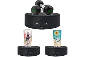 ULEMONDEE 13 cm elektrischer Drehteller für die Fotografie, um 360 Grad drehbarer Ausstellungsstand für Schmuckausstellung, Ladenausstellungsstand, Kuchenausstellung (Schwarz)