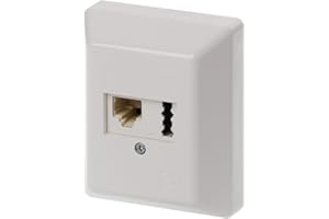 Rutenbeck Anschlussdose IAE/UAE 8(6) + TAE 6 Telefondose Kombination, für 6-polige & 8-polige Stecker, 2x6 Schraubkontakte, Aufputz Dose reinweiß