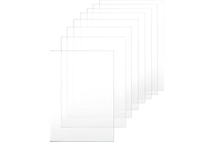 QWORK® 8 Pieces A4 Acrylic Sheet, Clear Perspex Sheet, 297mm x 210mm / 11.6 x 8.2 Inch, For Picture Frame, Display Projects, Painting
