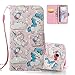 Produktbild Für Samsung A5 2017 Hülle Silikon 3D Schutzhülle,Galaxy A5 2017 Bookstyle Leder,EMAXELERS Galaxy A5 2017 Hülle Anime Blumen Flip Case Wallet Leder,Galaxy A5 2017 Hülle 3D Bunte Blumen Schmetterling Flamingo Anime Muster PU Leder Ledercase Flip Tasche Wallet Schutzhülle Etui Tasche Handytasche Hülle mit Standfunktion Karteneinschub für Samsung Galaxy A5 2017,3D Three Cartoon Unicorn Clouds Pink Case