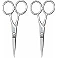 GUBB Grooming Scissor Hair Cutting, Moustache & Beard Trimming For Men & Women (Grooming Scissor (Pack Of 2), Multicolor