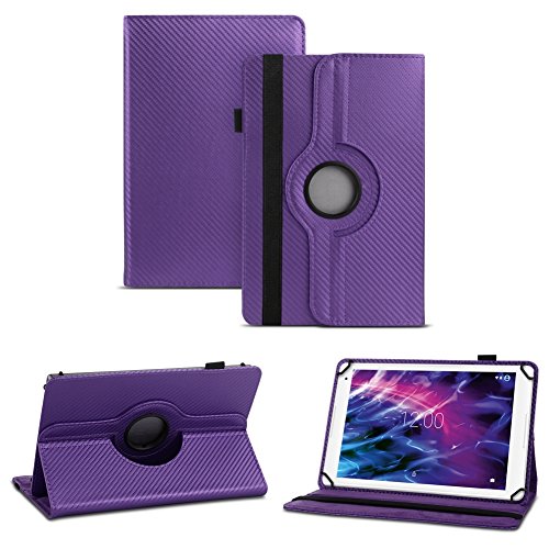 NAUC Tablet Schutzhülle für Ihr Medion Lifetab X10311 X10302 P10400 P10506 P10505 S10366 S10352 P10356 S10346 S10345 aus Kunstleder mit praktischer Standfunktion und 360° Drehfunktion kombiniert Schutz und Design Hülle Cover Case Tasche, Farben:Lila