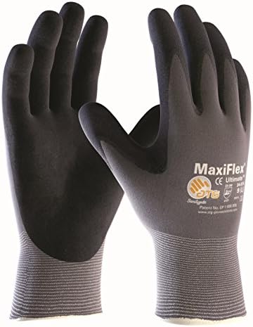 10 Pair MaxiFlex Ultimate nitrile foam palm coated work gloves, Size:L