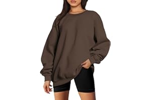 JISUXIAB Oversized Sweatshirts Dress For Women Ladies Uk Plain Casual Trendy Jumpers Top Winter Warm Long Pullover Solid Color Long Sleeve Crewneck Fleece Lightweight Tunic Tops Hoodies