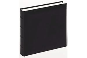 walther Design Photo Album Black 26 x 25 cm Imitation Leather with Raised Bands, Classic FA-371-B