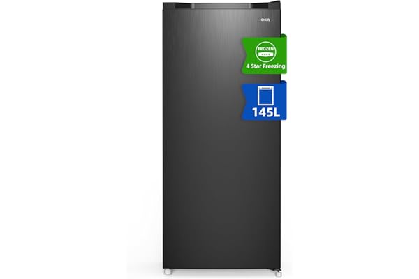 CHiQ Congélateur armoire avec une capacité de 145L, Congélation rapide, Thermostat réglable, Silencieux, Porte réversible, Noir, Classe énergétique E