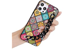 PNAKQIL Funda con Cuerda para Xiaomi Redmi Note 9 / 10X (4G) 6,53" con Cadena, Carcasa de Silicona para Teléfono Móvil con Trasera Pulsera y Diseño Patrón Protector Estuches con Colgante Correa, Retro