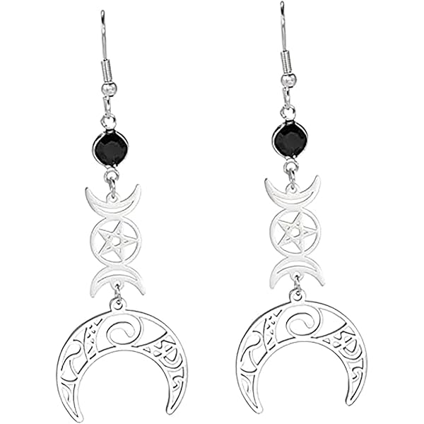 Morfetto 9 Pairs Luna Stelle lungo ciondola gli orecchini per le donne Sole farfalla CZ Orecchini esagerato Luna Orecchini in oro a lunga catena brillante Nappa Boho Vintage orecchini argento