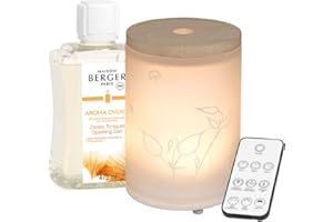 MAISON BERGER LAMPE BERGER “Aroma Happy” - Diffusore Elettrico, in Vetro, Satinato Bianco, 475 ml