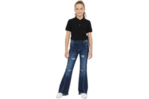 A2Z 4 Kids Girls Comfort Denim Jeans Stretchy Full Length Pants Flared Ripped Fashion Bell Bottom Jeggings Pants Jeans Age 5-14 Years