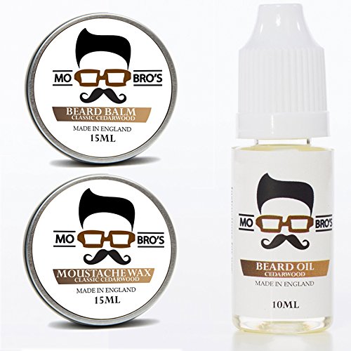 Mo Bro's Beard & Moustache Grooming Essential Trio (Classic Cedarwood)