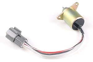 CICONY Cicóny Solenoide de Parada de Combustible Metálico Yanmar 119233-77932/77931, Woodward 1502ES-12S5SUC12S, Syncro Start 1502ES-12S5SUC12S, OEM 1503ES-12S5SUC12S, Plata, Rectangular