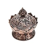 Lotus tibetana Diseñado aleación de bronce del arte del quemador de incienso de bronce mini decoración del hogar