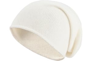 Villand Cappello Slouchy in Cashmere al 100% per Donne, Morbida Cuffia in Cashmere Calda per Signore