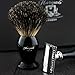 DOUBLE EDGE SAFETY RAZOR SHAVING SET +Badger Hair Shaving Brush FOR MEN GIFT SET Christmas Branded shaving Gift kit comes in Gift Box ( NO BLADES INCLUDED )