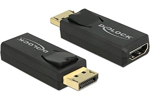 Delock 65573 Adapter Displayport 1.2 Stecker > HDMI Buchse 4K Aktiv schwarz,