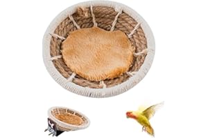 MIDUBE Vogelnest aus Hanfseil Vogelnest für Käfige Wellensittichpapageien für Papageien, Wellensittiche, Nymphensittiche, Schlafplatz, Sittiche, Korb für Kleintiere, für Papageien Wellensittiche Finken