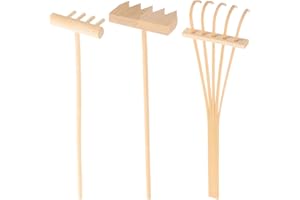 HEALLILY Ensemble 3 Pièces Râteaux Miniatures en Bambou Naturel pour Jardin Zen Sable Outils Décoratifs Feng Shui Cadeaux Et Ornements Maison