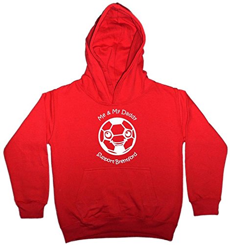 Hat-Trick Designs Brentford Football Baby/Kids/Childrens Hoodie Sweatshirt-5-6Yrs-Red-Me & My-Unisex Gift