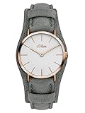 s.Oliver Damen Analog Quarz Uhr mit Leder Armband SO-3449-LQ