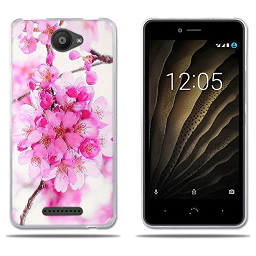FUBAODA  Fundas BQ Aquaris U Carcasas Protecci  n Gona de Alta Calidad  Protector de Silicona TPU Transparente y Fino  Hermoso Dibujo Floral   Resiste a Los Ara  azos  Antipolvo  Funda para BQ Aquaris U