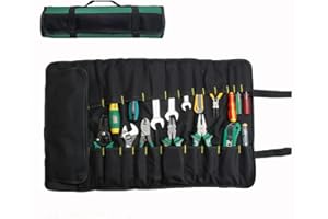 Lichi Tool Roll Bag, Portable tool Bags, 38 pockets Tool Roll Up Bag, Tool Wrap Roll Organisers, Screwdriver Spanner Drive Sockets Roll Tool Organisers Storage - Green
