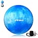 Produktbild Weich Gymnastikball von 45cm 55cm 65cm 75cm inkl. Ballpumpe, Anti-Burst 700kg Maximalbelastbarkeit Sitzball Pezziball Swissball Fitnessball Yogaball im Gym-Home-Büro für Damen Herren (Blau+Weiß, 65cm ( Geeignet für 162-179cm ))