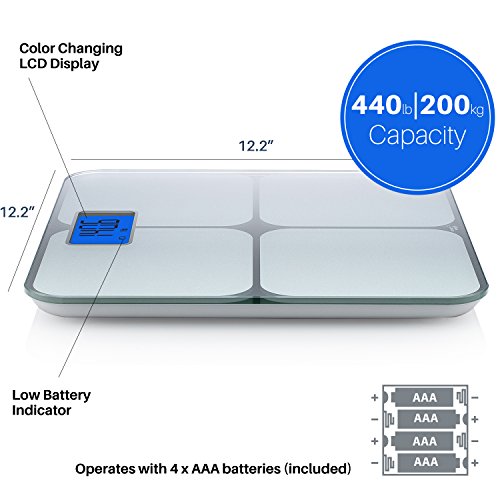 Smart Weigh Digitale Personenwaagen Mit Automatischer Step-On-Erkennung Für 8 Benutzer, Multi-Color Gewichtsänderungserkennung, Memory-Delete-Funktion Und Extra Große Hintergrundbeleuchtung LCD Display - 7
