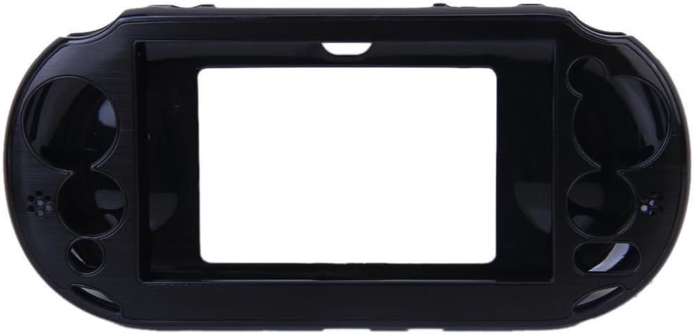 OSTENT Funda Protectora de Piel de Aluminio Metalizada Colorida Compatible con Sony PS Vita PSV PCH-2000 - Color Negro