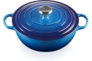 Le Creuset Marmite Signature en Fonte Émaillée avec Couvercle, 26 cm, Ronde, 4 L, 4,255 kg, Azure, 21114262200430