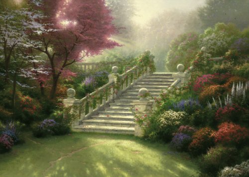 Preisvergleich Produktbild Schmidt Spiele - Thomas Kinkade, Blumentreppe, 1000 Teile Puzzle