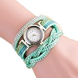 SSITG Wickeluhr Uhr Damenuhr Armbanduhr Mädchen Wickelarmband goldf. Strass