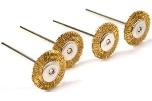 20pcs Dia 25mm Rotary Tool Brass Wheel Wire Brush Set - Fits Dremel ,1/8 Shank ,Clean, Polish, Prep by Preamer