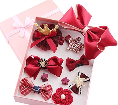 WINWINTOM 10Pcs Kids Infant Hairpin Baby Girl Cartoon animal motifs Hair Clip Set (Red)