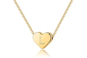 TINGN Heart Initial Necklaces for Girls Gifts - 14K Gold Filled Heart Pendant Necklace for Girls Gold Initial Necklaces for Women Girls Gifts Heart Necklace Birthday Christmas Gifts for Women Girls