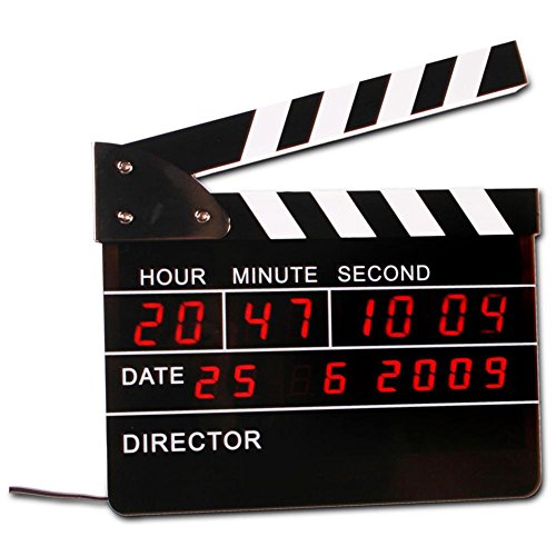 Digitaler Wecker LED Regieklappe Filmklappe Uhr Wanduhr Datum