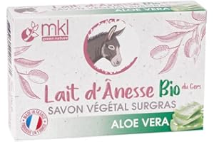 MKL Green Nature Lait d'Ânesse Bio du Gers Savon Végétal Surgras Aloe Vera 100 g