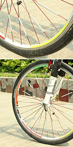 COM-FOUR® Speichen-Reflektoren für das Fahrrad Silber-Optik - 5