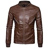 Herbst Winter Lederjacke Biker Motorrad Reißverschluss Outwear Mantel Top Bluse Ki Lene Herren