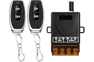Cerhot Control remoto inalámbrico de 100m, DC 12V/24/36/48/72V, 30A, interruptor de luz RF para automóviles, motocicletas, sistemas de seguridad, puertas enrollables, cercas（100m 2V1 DC 12V-72V）